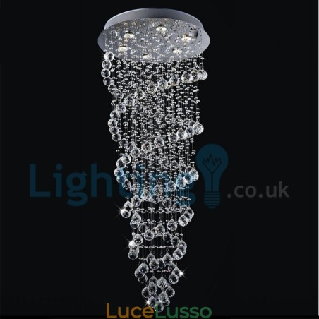 Lampadario moderno contemporaneo a sospensione a filo con luce a goccia di cristallo Lampadario moderno contemporaneo a sospensione a filo con luce a goccia di cristallo