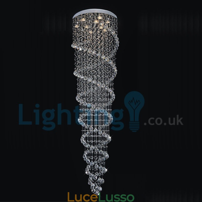 Lampadario moderno contemporaneo a sospensione a filo con luce a goccia di cristallo