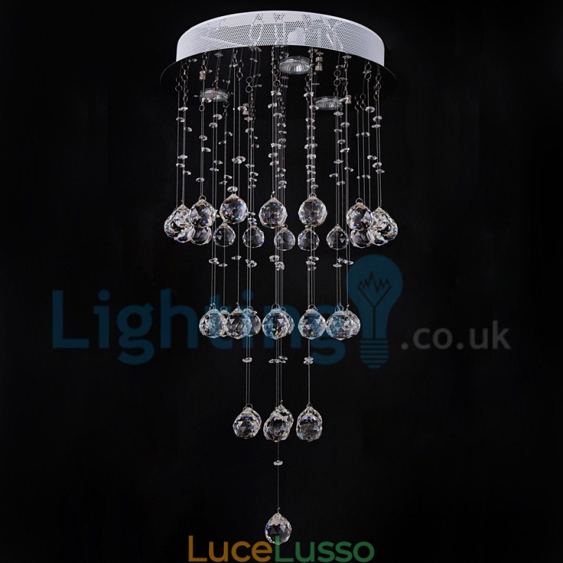 Lampadario moderno contemporaneo a sospensione a filo con luce a goccia di cristallo
