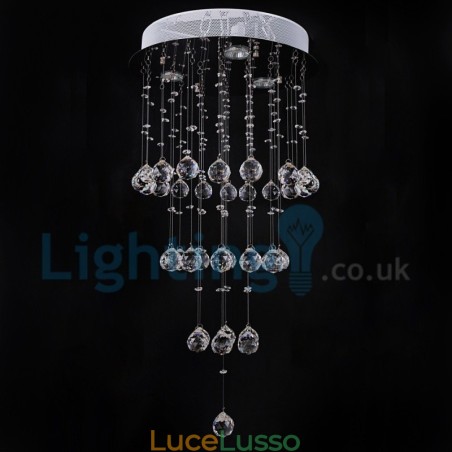 Lampadario moderno contemporaneo a sospensione a filo con luce a goccia di cristallo Lampadario moderno contemporaneo a sospensione a filo con luce a goccia di cristallo