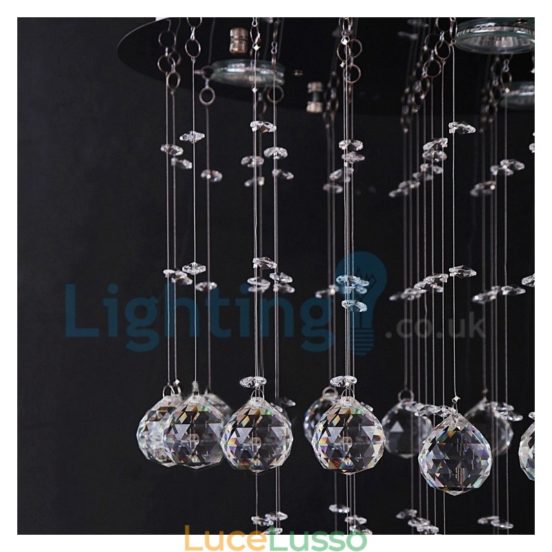 Lampadario moderno contemporaneo a sospensione a filo con luce a goccia di cristallo