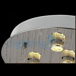 Lampadario moderno contemporaneo a sospensione a filo con luce a goccia di cristallo