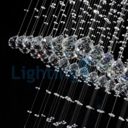 Lampadario moderno contemporaneo a sospensione a filo con luce a goccia di cristallo