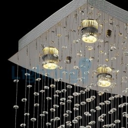 Lampadario moderno contemporaneo a sospensione a filo con luce a goccia di cristallo