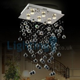 Lampadario moderno contemporaneo a sospensione a filo con luce a goccia di cristallo