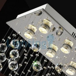 Lampadario moderno contemporaneo a sospensione a filo con luce a goccia di cristallo