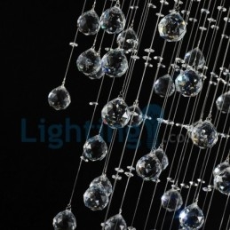 Lampadario moderno contemporaneo a sospensione a filo con luce a goccia di cristallo