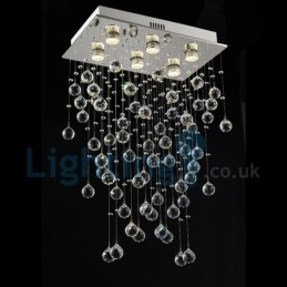 Lampadario moderno contemporaneo a sospensione a filo con luce a goccia di cristallo