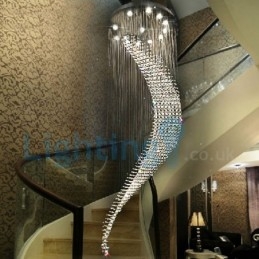 Lampadario moderno contemporaneo a sospensione a filo con luce a goccia di cristallo