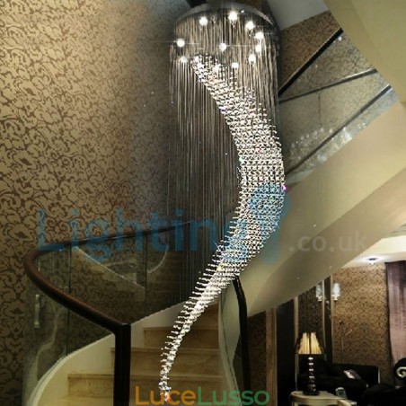 Lampadario moderno contemporaneo a sospensione a filo con luce a goccia di cristallo Lampadario moderno contemporaneo a sospensione a filo con luce a goccia di cristallo