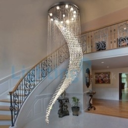 Lampadario moderno contemporaneo a sospensione a filo con luce a goccia di cristallo