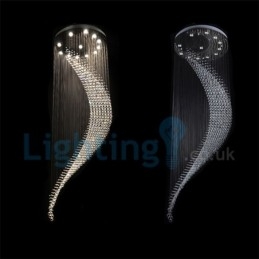 Lampadario moderno contemporaneo a sospensione a filo con luce a goccia di cristallo