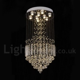 Lampadario moderno contemporaneo a sospensione a filo con luce a goccia di cristallo