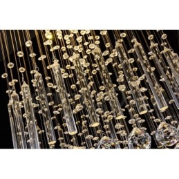 Lampadario moderno contemporaneo a sospensione a filo con luce a goccia di cristallo