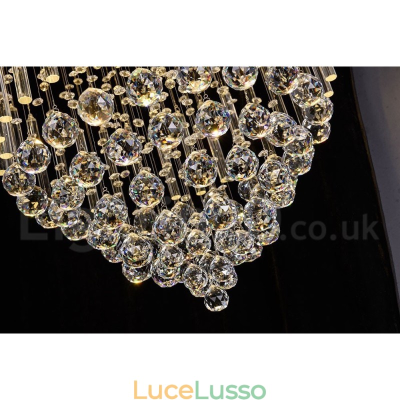 Lampadario moderno contemporaneo a sospensione a filo con luce a goccia di cristallo