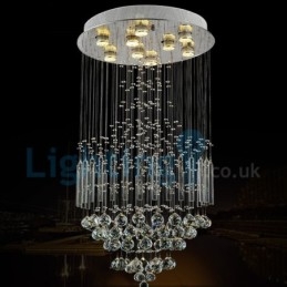 Lampadario moderno contemporaneo a sospensione a filo con luce a goccia di cristallo