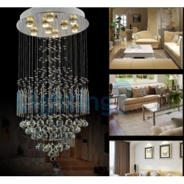 Lampadario moderno contemporaneo a sospensione a filo con luce a goccia di cristallo