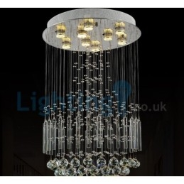 Lampadario moderno contemporaneo a sospensione a filo con luce a goccia di cristallo
