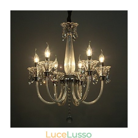 Lampadario stile americano Lodge a 6 luci con paralume in vetro Lampadario stile americano Lodge a 6 luci con paralume in vetro