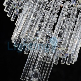 Lampadario moderno contemporaneo a sospensione a filo con luce a goccia di cristallo