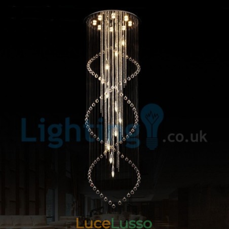Lampadario moderno contemporaneo a sospensione a filo con luce a goccia di cristallo Lampadario moderno contemporaneo a sospensione a filo con luce a goccia di cristallo