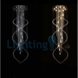Lampadario moderno contemporaneo a sospensione a filo con luce a goccia di cristallo