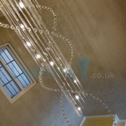Lampadario moderno contemporaneo a sospensione a filo con luce a goccia di cristallo