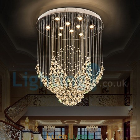 Lampadario moderno contemporaneo a sospensione a filo con luce a goccia di cristallo Lampadario moderno contemporaneo a sospensione a filo con luce a goccia di cristallo