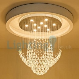 Lampadario moderno contemporaneo a sospensione a filo con luce a goccia di cristallo