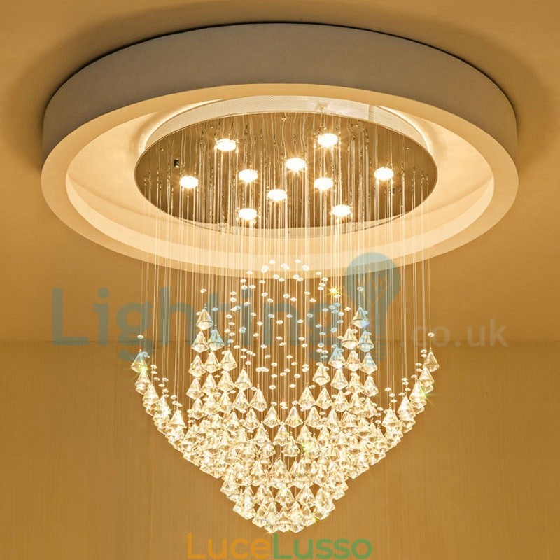 Lampadario moderno contemporaneo a sospensione a filo con luce a goccia di cristallo