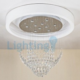 Lampadario moderno contemporaneo a sospensione a filo con luce a goccia di cristallo