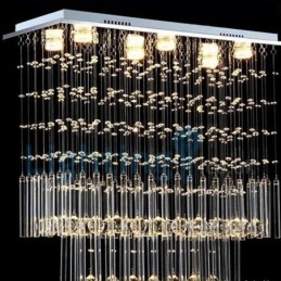 Lampadario moderno contemporaneo a sospensione a filo con luce a goccia di cristallo