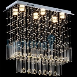 Lampadario moderno contemporaneo a sospensione a filo con luce a goccia di cristallo