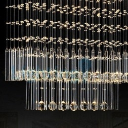 Lampadario moderno contemporaneo a sospensione a filo con luce a goccia di cristallo