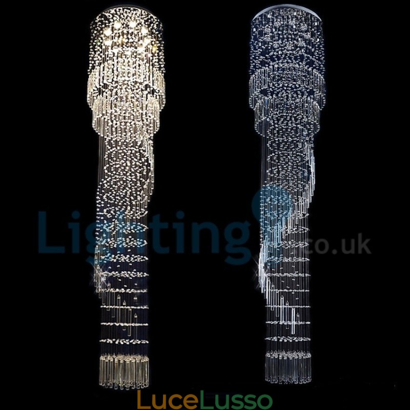 Lampadario moderno contemporaneo a sospensione a filo con luce a goccia di cristallo