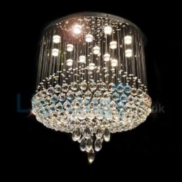 Lampadario moderno contemporaneo a sospensione a filo con luce a goccia di cristallo