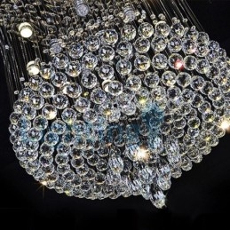 Lampadario moderno contemporaneo a sospensione a filo con luce a goccia di cristallo