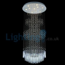 Lampadario moderno contemporaneo a sospensione a filo con luce a goccia di cristallo