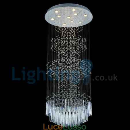 Lampadario moderno contemporaneo a sospensione a filo con luce a goccia di cristallo Lampadario moderno contemporaneo a sospensione a filo con luce a goccia di cristallo
