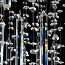 Lampadario moderno contemporaneo a sospensione a filo con luce a goccia di cristallo