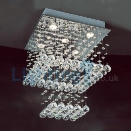 Lampadario moderno contemporaneo a sospensione a filo con luce a goccia di cristallo