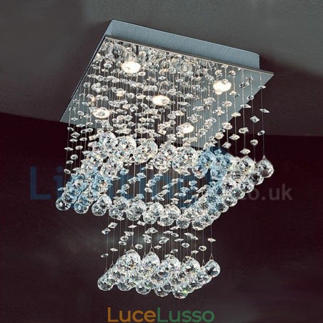 Lampadario moderno contemporaneo a sospensione a filo con luce a goccia di cristallo Lampadario moderno contemporaneo a sospensione a filo con luce a goccia di cristallo