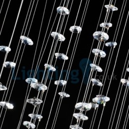 Lampadario moderno contemporaneo a sospensione a filo con luce a goccia di cristallo