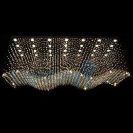 Lampadario moderno contemporaneo a sospensione a filo con luce a goccia di cristallo