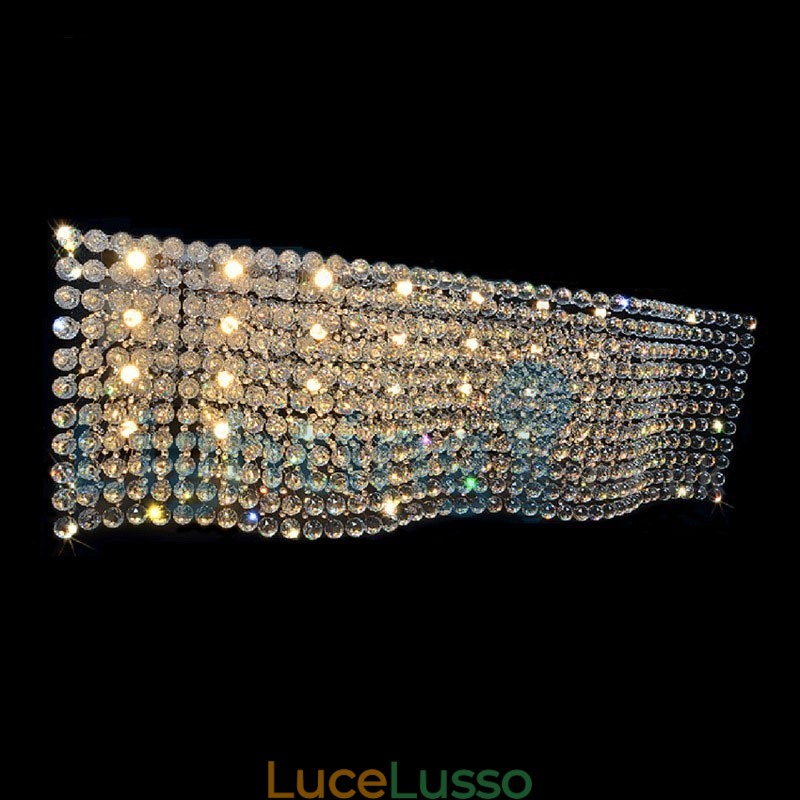 Lampadario moderno contemporaneo a sospensione a filo con luce a goccia di cristallo