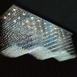 Lampadario moderno contemporaneo a sospensione a filo con luce a goccia di cristallo