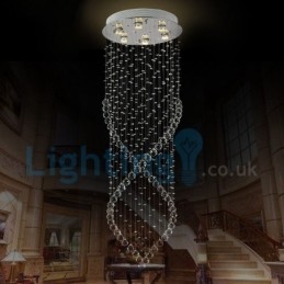 Lampadario moderno contemporaneo a sospensione a filo con luce a goccia di cristallo