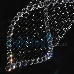 Lampadario moderno contemporaneo a sospensione a filo con luce a goccia di cristallo