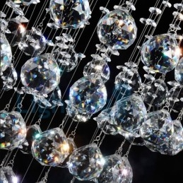 Lampadario moderno contemporaneo a sospensione a filo con luce a goccia di cristallo