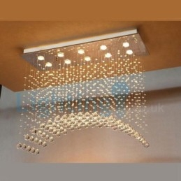 Lampadario moderno contemporaneo a sospensione a filo con luce a goccia di cristallo